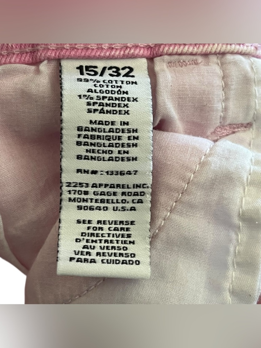 Y2K Pink Acid Wash Denim Shorts Size‎ 15/32 Frayed Hem - Picture 5 of 6